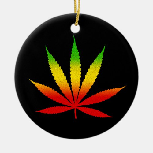 Reggae Rasta Leaf Jamaican Standard Round Ornament