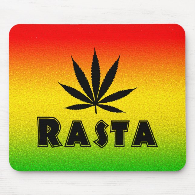 Reggae Rasta Leaf Rastafarian Jamaica Mousepad (Front)
