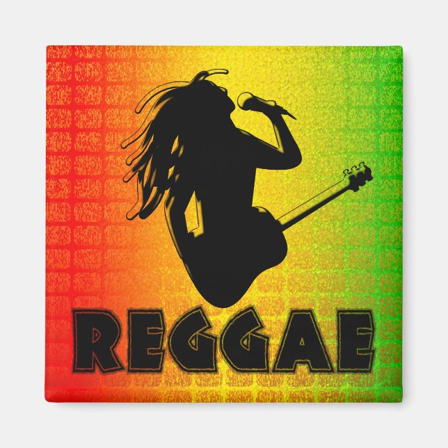 Reggae Rasta Rastafarian Jamaican Square Magnets (Front)