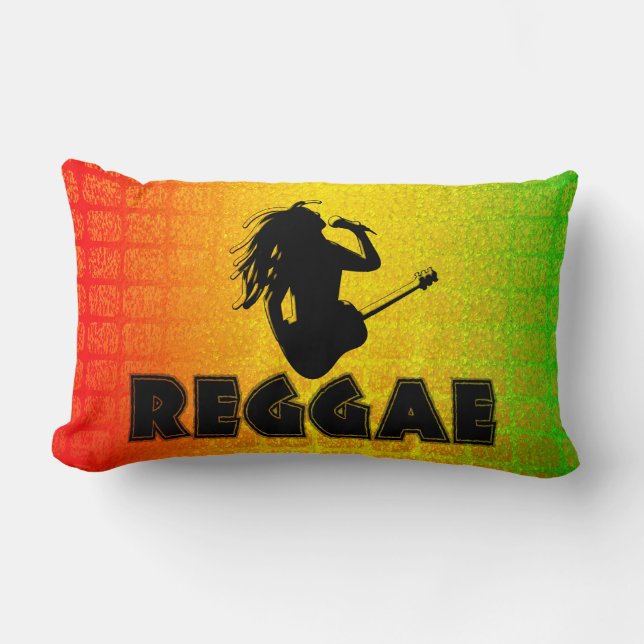 Reggae Rasta Rastafarian MoJo Lumbar Throw Pillow (Front)