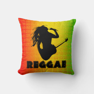Reggae Rasta Rastafarian MoJo Square Throw Pillow
