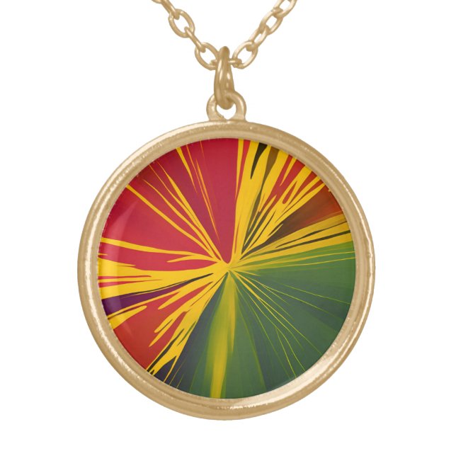 Reggae Rays  Gold Plated Necklace (Front)