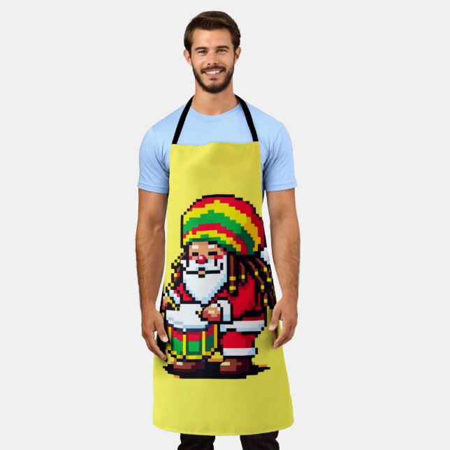 Reggae Rhythms with Santa - Christmas Beat Apron (Worn)
