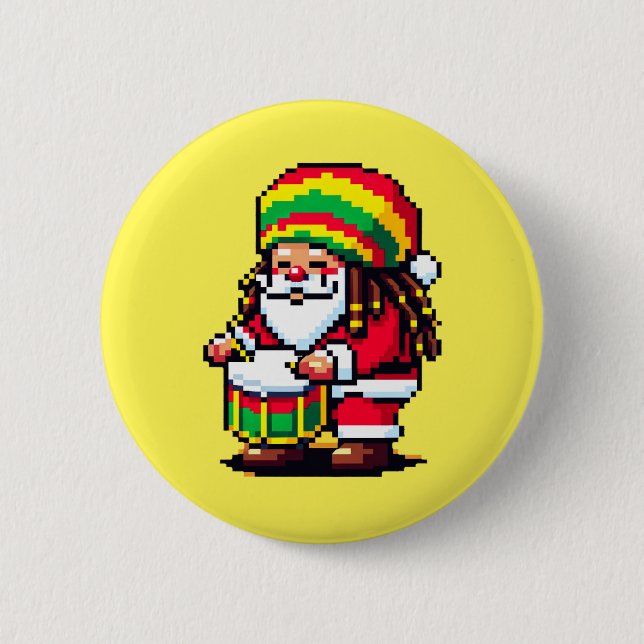 Reggae Rhythms with Santa - Christmas Beat Button (Front)
