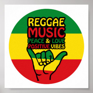 Reggae Shaka Hand with positive quotes Poster