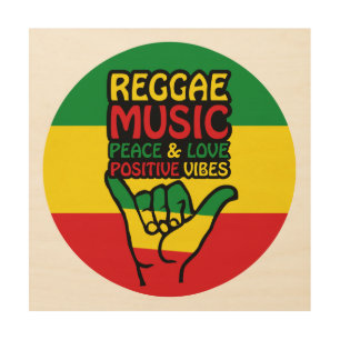 Reggae Shaka Hand with positive quotes Wood Wall Art