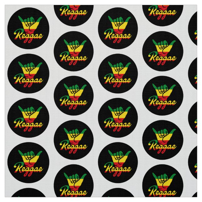 Reggae Shaka Hands with Reggae colors Fabric (Swatch)