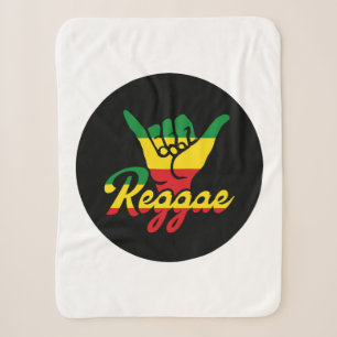 Reggae Shaka Hands with reggae colors Sherpa Blanket