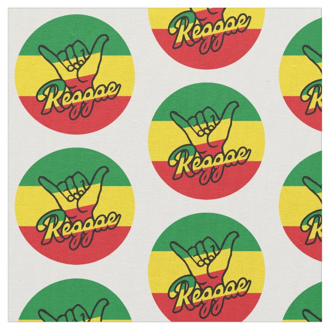 Reggae Shaka Hands with reggae Fabric (Close Up)