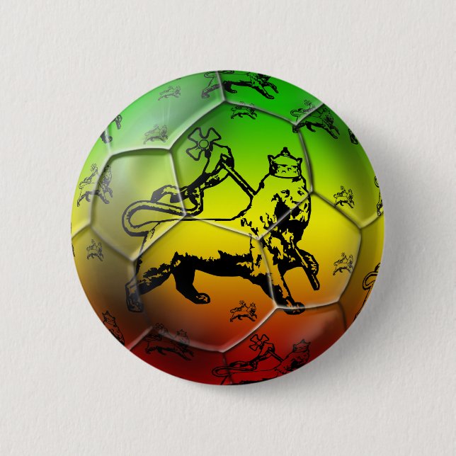 Reggae Soccer - Rasta soccer football team Button (Front)