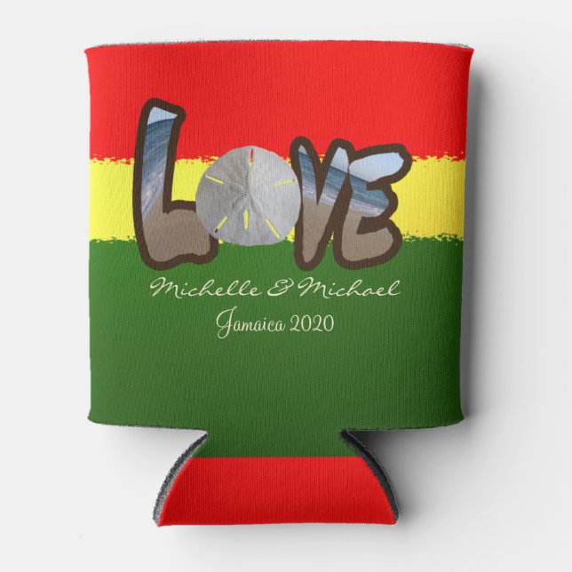 Reggae Style Sand dollar Love Can Cooler (Front)