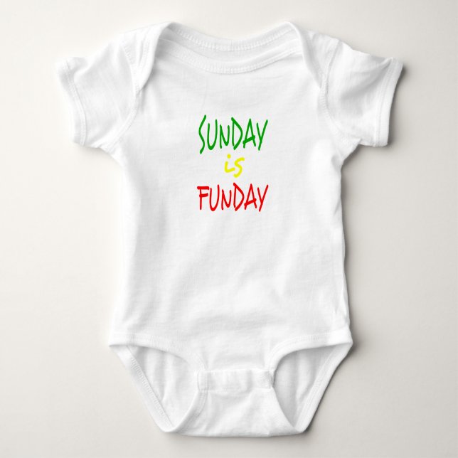 Reggae Sunday Is Funday Baby Bodysuit (Front)