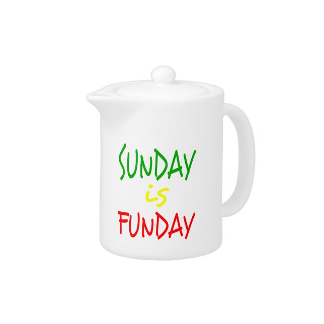 Reggae Sunday Is Funday Teapot (Right)