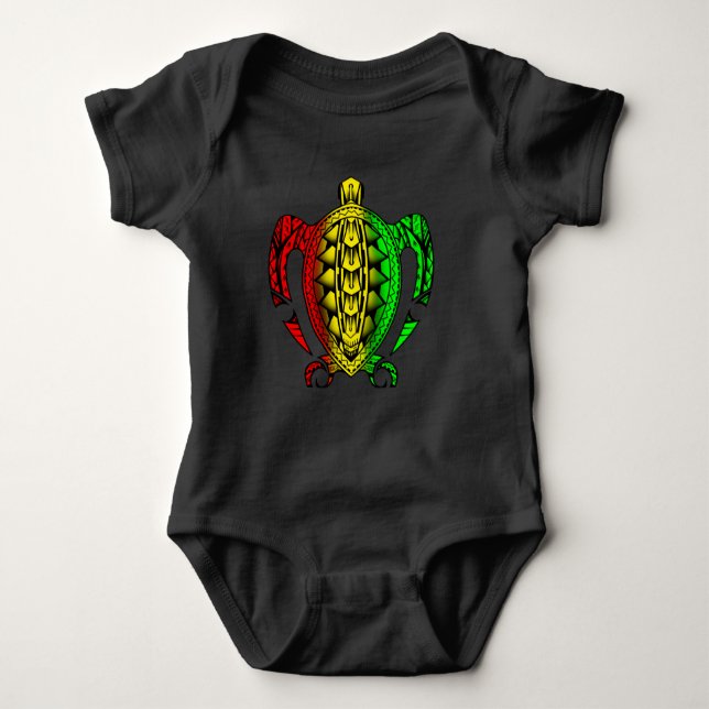 Reggae Turtle Baby Bodysuit (Front)