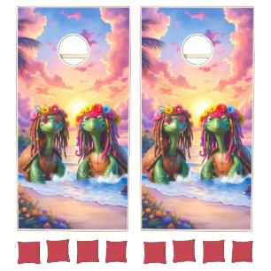 Reggae Turtles – Island Vibes Forever. Cornhole Set