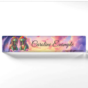 Reggae Turtles – Island Vibes Forever. Desk Name Plate
