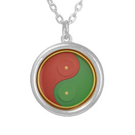 Reggae Yin & Yang Silver Plated Necklace