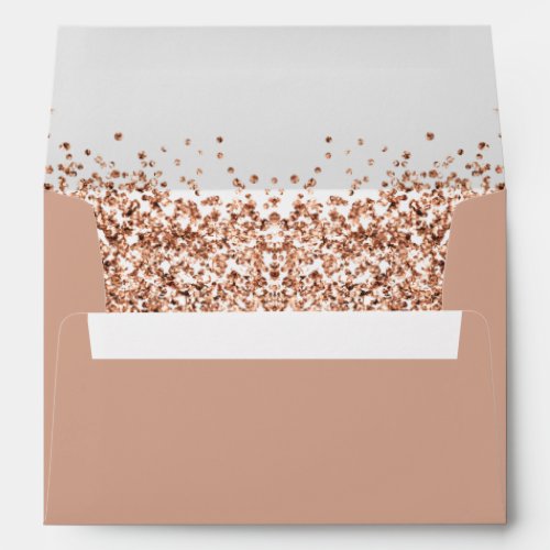REGINA Blush and Rose Gold Sequins Glitter Envelope