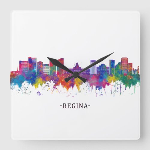 Regina Canada Skyline Square Wall Clock