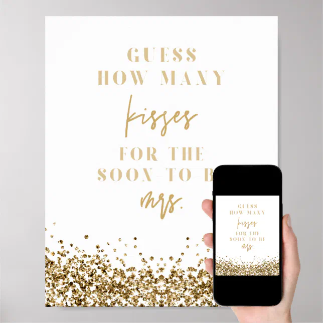 Yousoontic 122-Piece Guess How Many Kisses Bridal Shower Game Set - Includes Wood Sign, 100 Cards, 20 Pencils, Game Jar (Flowers Design)