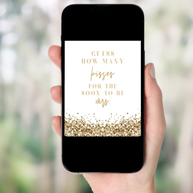 REGINA Gold How Many Kisses Bridal Shower Game  Poster (Front Digital)