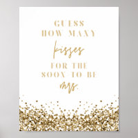 REGINA Gold How Many Kisses Bridal Shower Game 