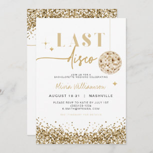 REGINA Gold Last Disco Bachelorette Weekend Invitation