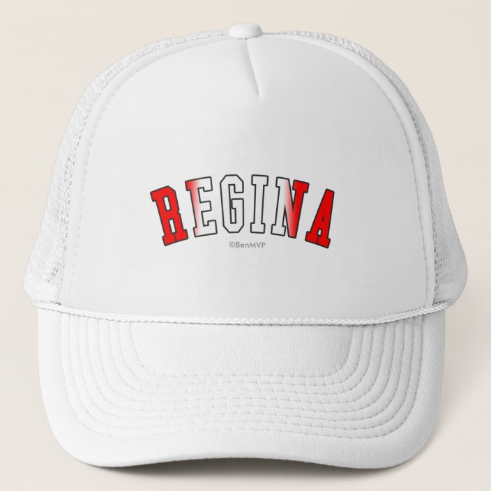 Regina in Canada National Flag Colors Mesh Hat