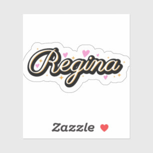 Regina name cute design sticker