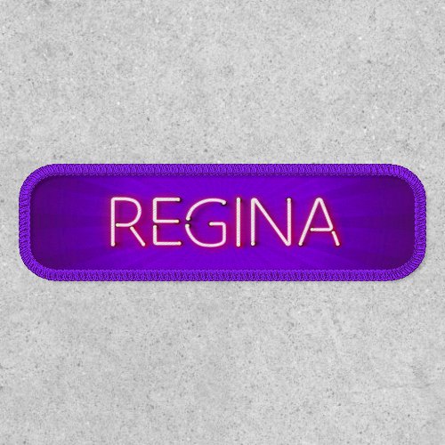 Regina name in glowing neon lights novelty patch