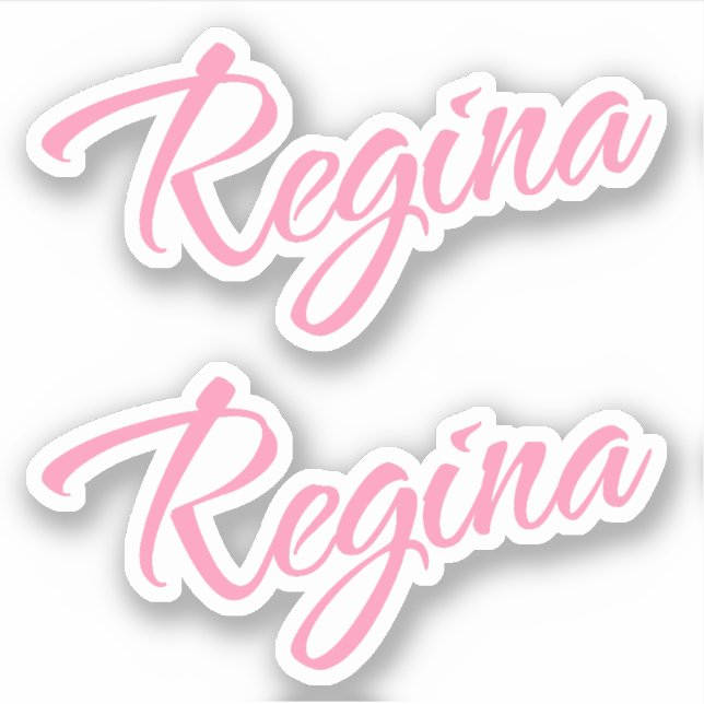 Regina Name in Pink x2 Sticker (Front)