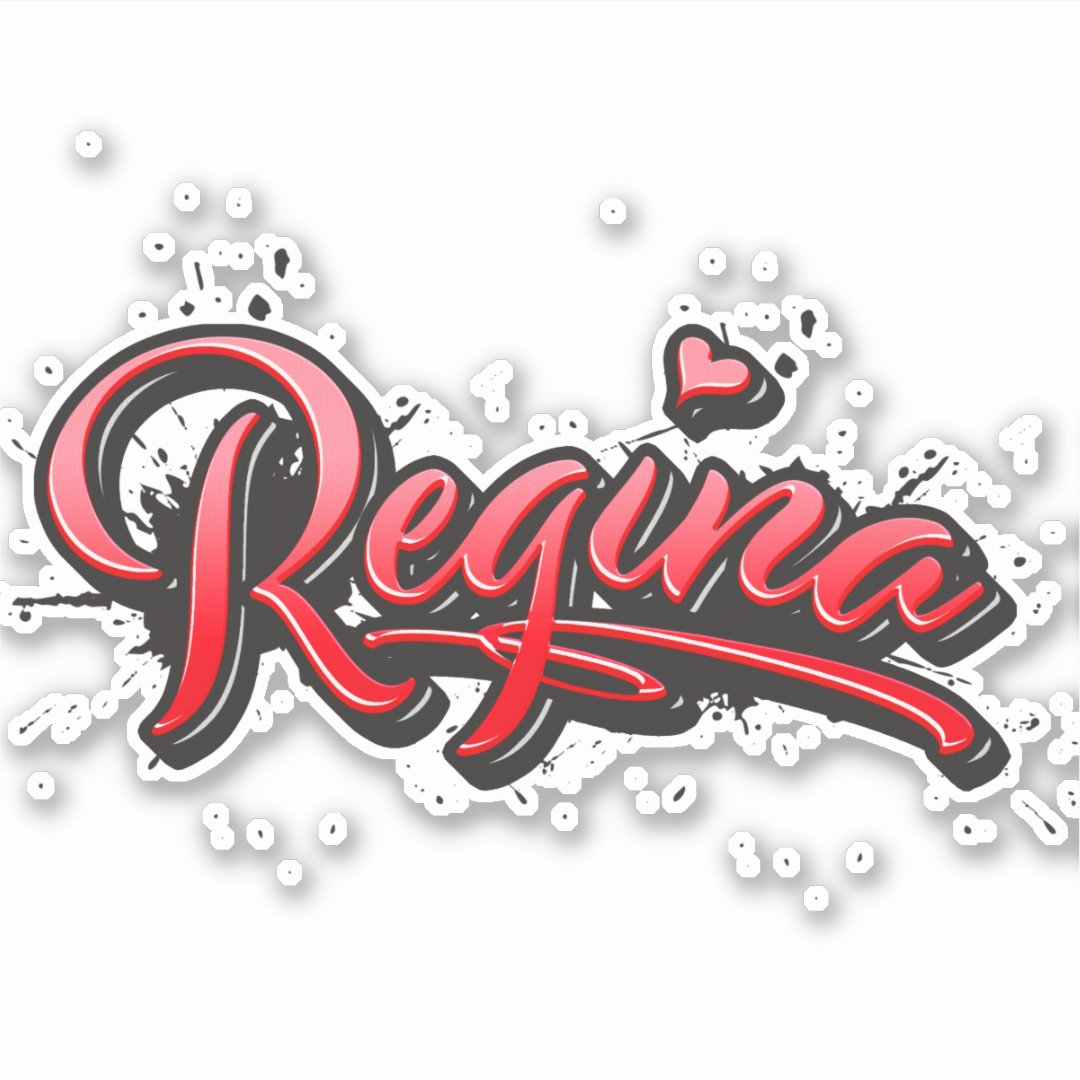 Regina red Heart Graffiti Sticker Zazzle