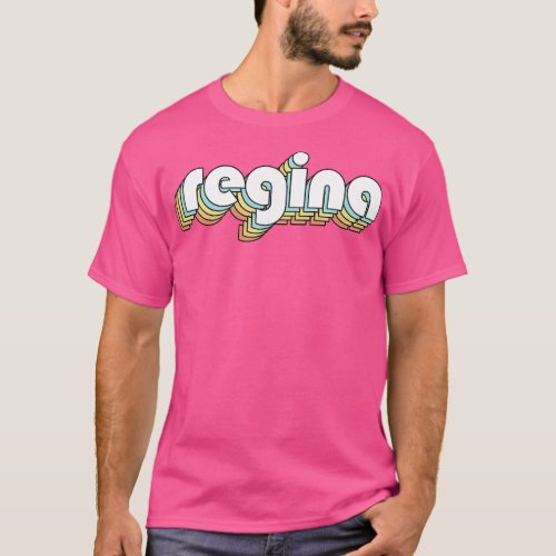 Regina Retro Rainbow Typography Faded Style T_Shirt
