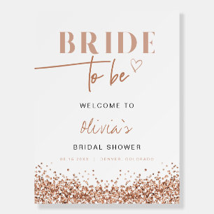 REGINA Rose Gold Blush Pink Bridal Shower Welcome Foam Board