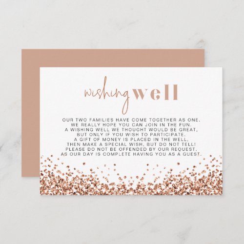REGINA Rose Gold Glam Sequins Wishing Well Card