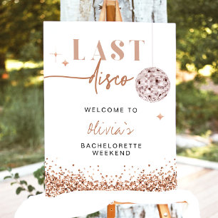 REGINA Rose Gold Last Disco Bachelorette Welcome Foam Board