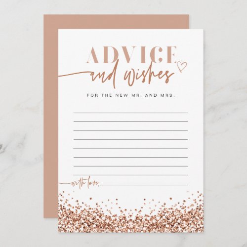 REGINA Rose Gold Sequins Advice and Wishes Card