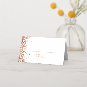 REGINA Rose Gold Sequins Wedding Guest Name Place Card