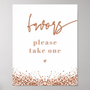 REGINA Rose Gold Sequins Wedding Party Favors Post Poster