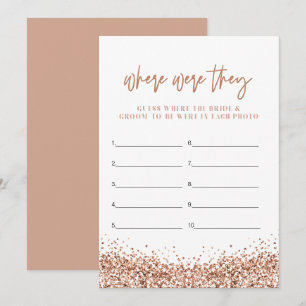 REGINA Rose Gold Where Were They Bridal Shower  Invitation