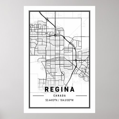 Regina Saskatchewan Canada Cities Travel City Map Poster