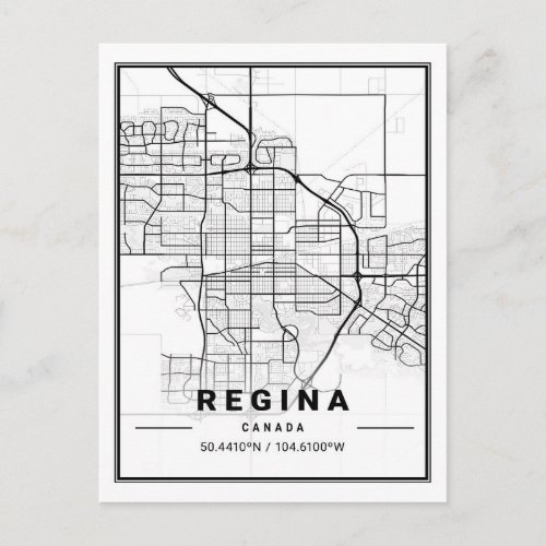 Regina Saskatchewan Canada  Travel City Map Postcard