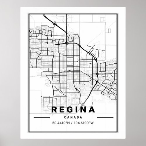 Regina Saskatchewan Canada  Travel City Map Poster
