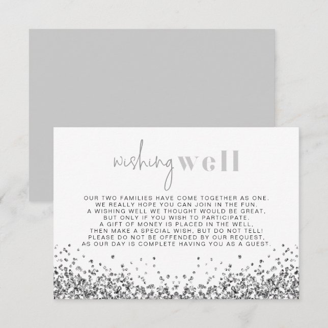REGINA Silver Glam Sequins Wishing Well Card (Front/Back)