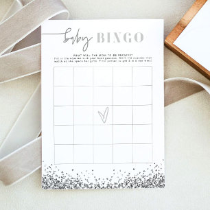 REGINA Silver Sequins Baby Shower Bingo Game Invitation