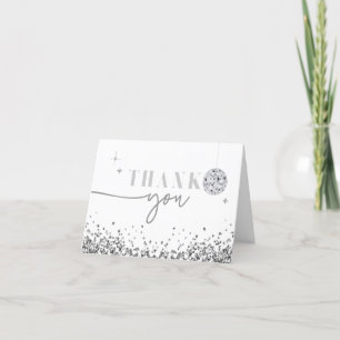 REGINA Silver Sequins Disco Thank You Card
