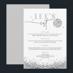 REGINA Silver Sequins Disco Wedding Let's Eat Menu<br><div class="desc">This "let's eat" menu features silver sequins, a disco ball, and a glam font duo. Use this template to edit the fonts, font color, and background color to match your event needs. Edit *most* of the wording to meet your event needs. This menu is perfect for your wedding, bridal shower,...</div>