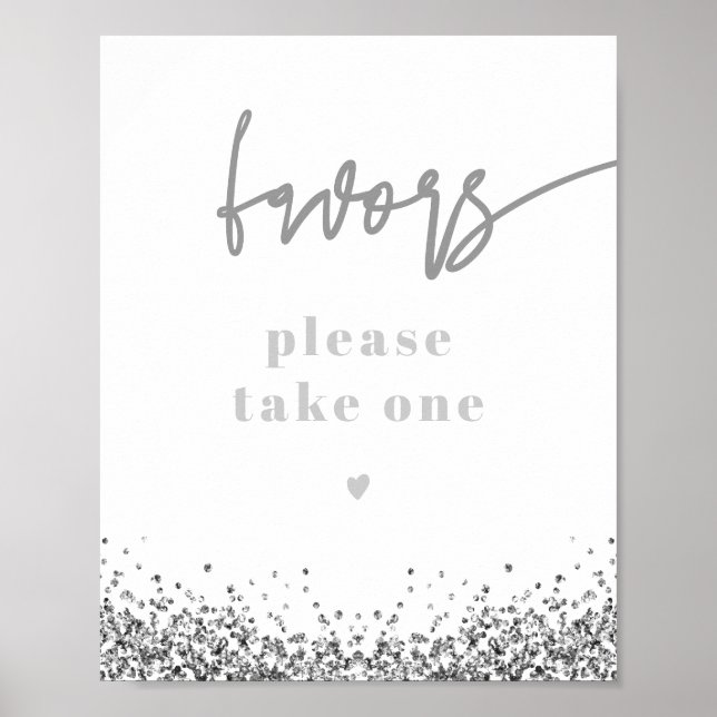 REGINA Silver Sequins Disco Wedding Party Favors Poster (Front)