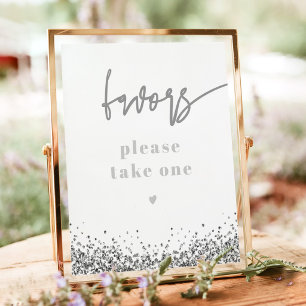 REGINA Silver Sequins Disco Wedding Party Favors Poster
