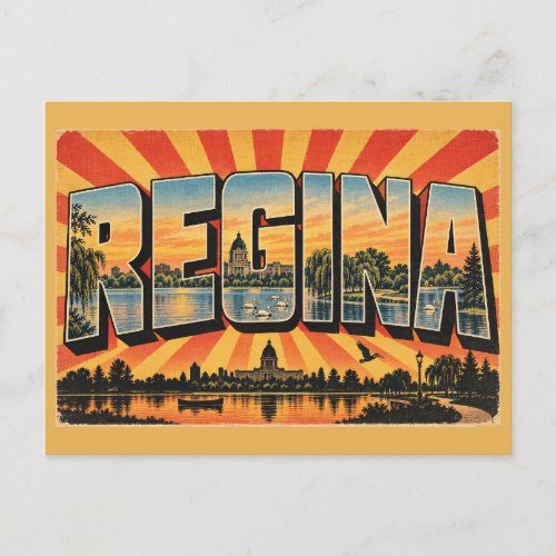 Regina SK Lake Park Legislative Art Postcard